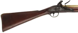 Antique British Blunderbuss,
12 gauge, 14-1/4" brass barrel with flared muzzle,
flintlock, walnut, brass furniture, 
lock marked ARCHER